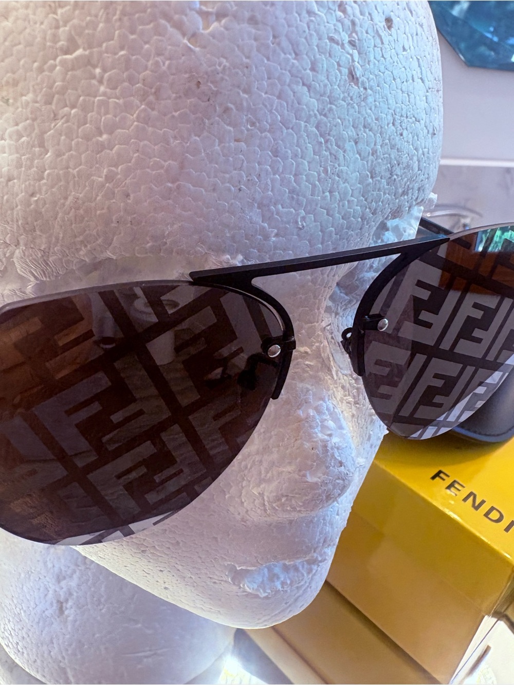 Logo Aviator Sunglasses - Black/Brown Lens